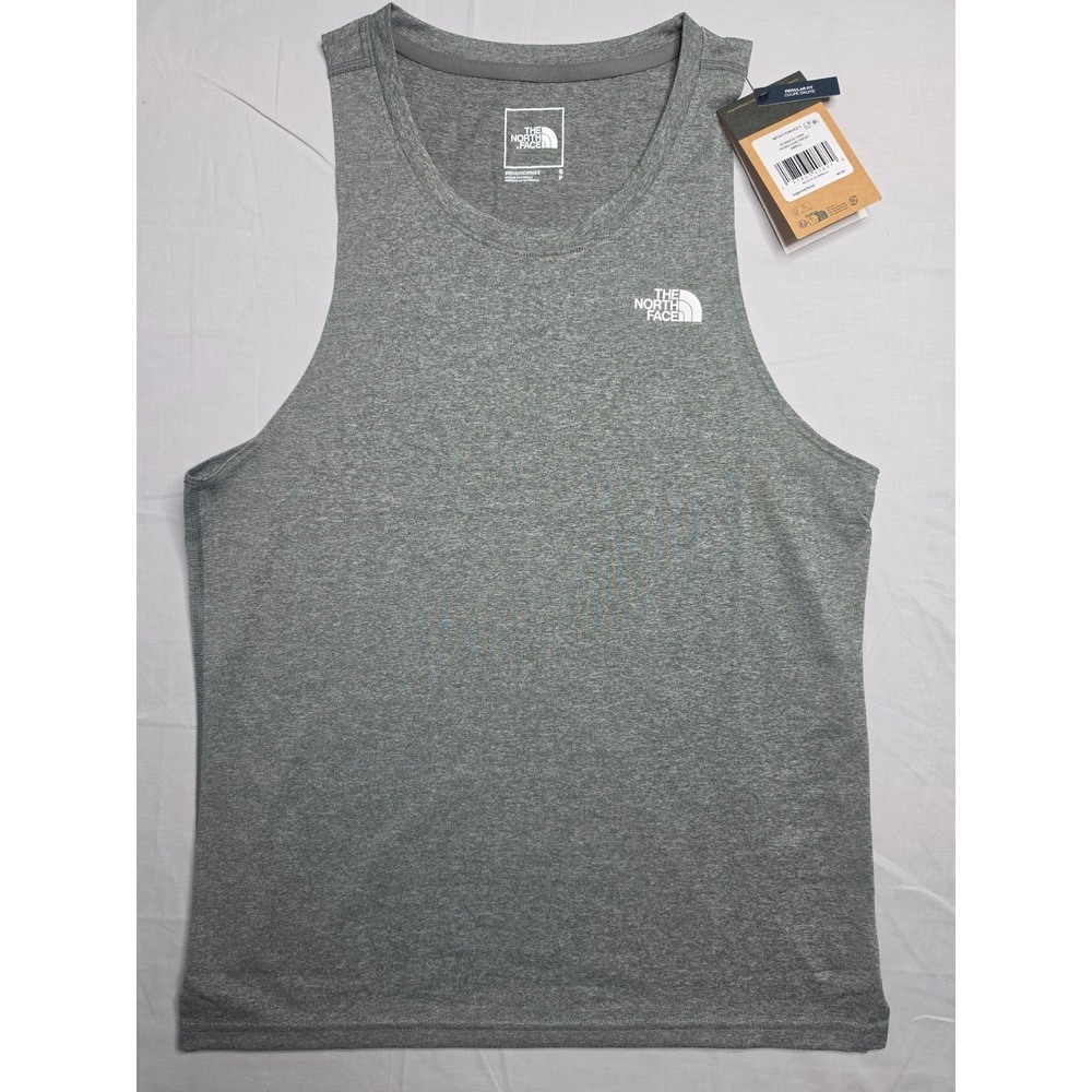The North Face Flashdry Breeze Tank Top Mens Small Heather Gray Pullover Running